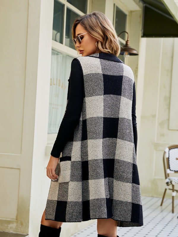 Levoire | Hihaton Sweat-shirt à Capuche À Carreaux Jacquard Gilet Coton