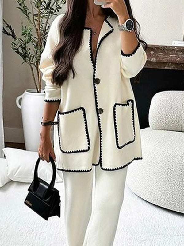 Levoire | Femmes élégant ensemble deux pièces mode Blanc