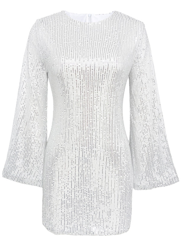 Levoire | Robe brillante décontractée à manches en paillettes pour mère