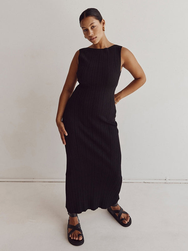 Levoire | Femme sexy sans bretelles robe longue Musta