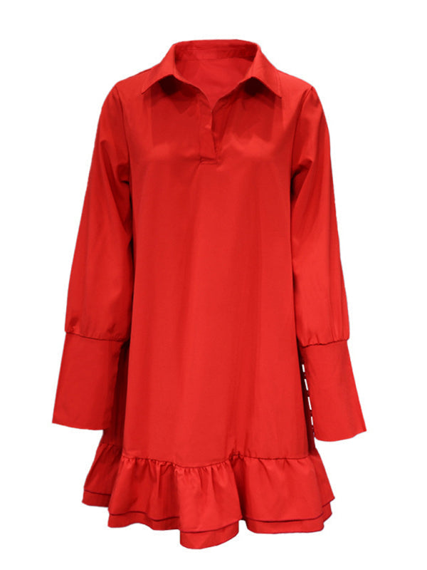 Levoire | Femmes robe ample, tendance et simple d'une seule couleur