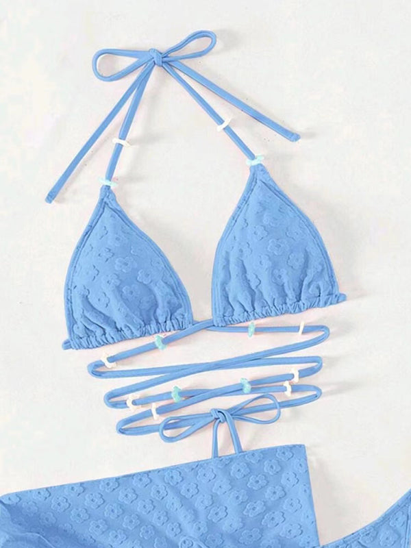 Levoire | Bikinis trois pièces féminins et plus sucrés avec un motif floral en dentelle