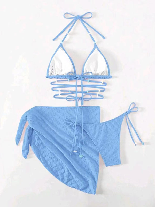 Levoire | Bikinis trois pièces féminins et plus sucrés avec un motif floral en dentelle