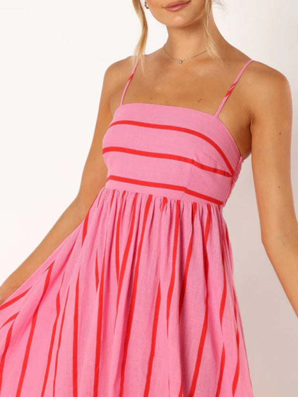 Levoire | Robe de loisirs sans bretelles à rayures pour femmes