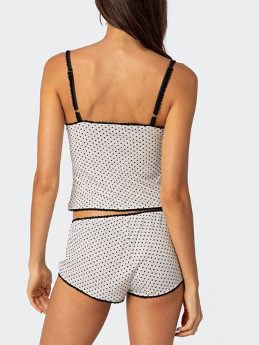Levoire | Pour femmes nouveau moderne top à dos nu à pois avec des parties intérieures nettes ensemble sexy à deux pièces