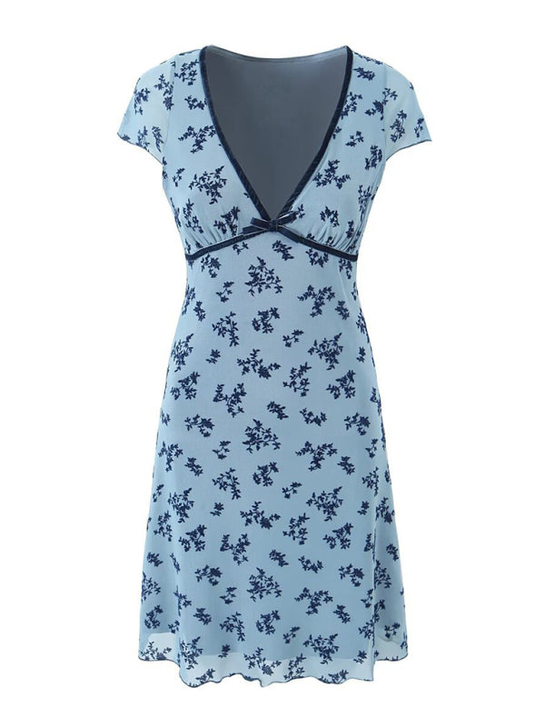 Levoire | Robe sexy à imprimé en ligne pour femme à décolleté en V