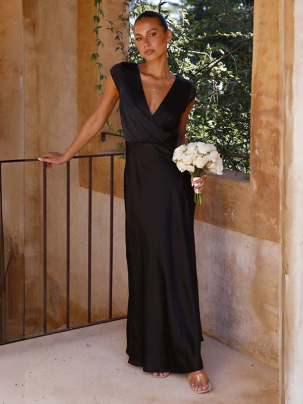 Levoire | Robe de soirée sexy à décolleté en V pour femmes Meritähti Jupe longue