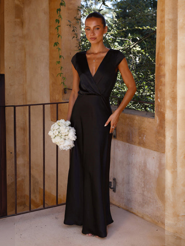 Levoire | Robe de soirée sexy à décolleté en V pour femmes Meritähti Jupe longue