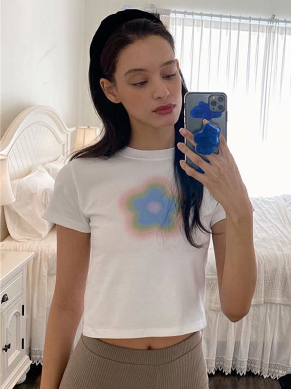 Levoire | T-shirt courte à motif lettres Y2K pour femmes