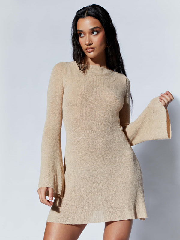 Levoire | Jupe sans manches pour femmes avec un design slim-knit rayé Krakker khaki