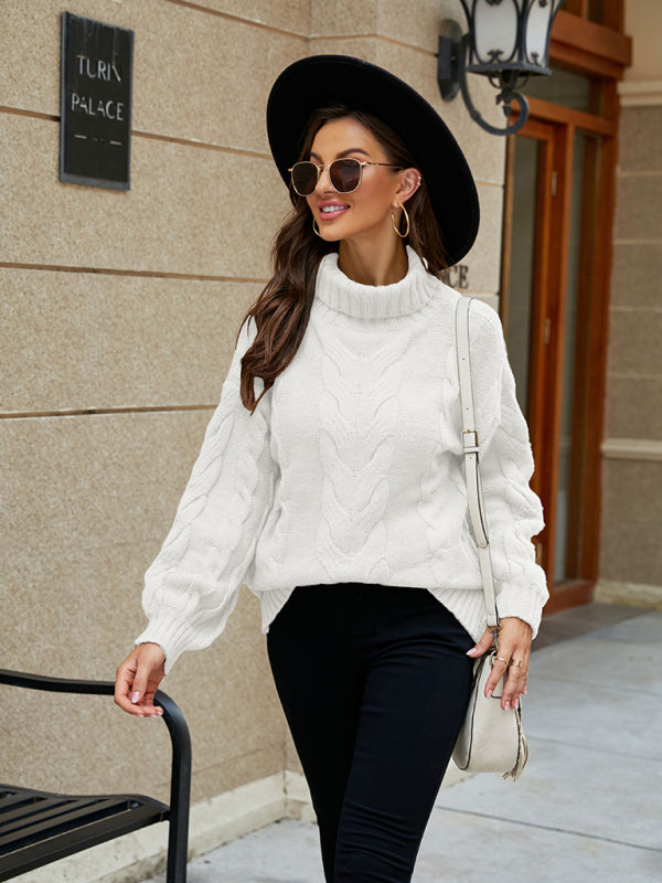 Levoire | Femme Col Roulé Twist T-shirt Mett Blanc