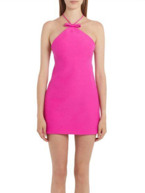 Levoire | Robe de soirée sexy à dos nu à col halter Rosa