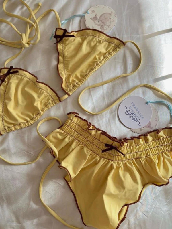 Levoire | Femme Mignon Nœud Taille Haute String Bikini