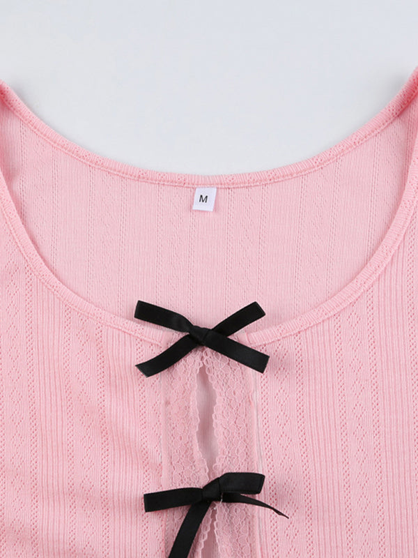 Levoire | Femme Loisirs Nœud Bas Taper Longueur Manches Longues Chemise