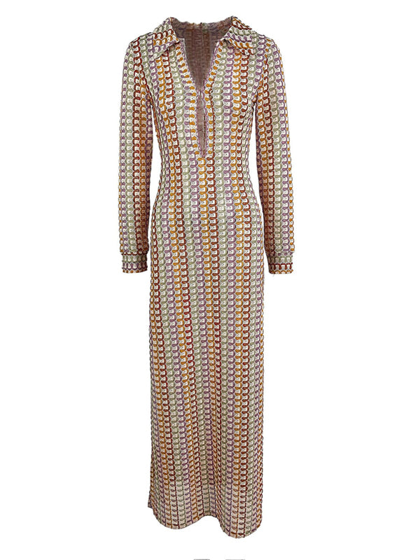 Levoire | Femme Hohl profond décolleté en V fente robe longue femme