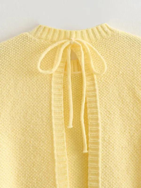 Levoire | Top à nouer ouvert au dos tricoté pour femmes