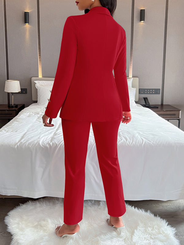 Levoire | Femme manteau uni à bouton retour costume décontracté