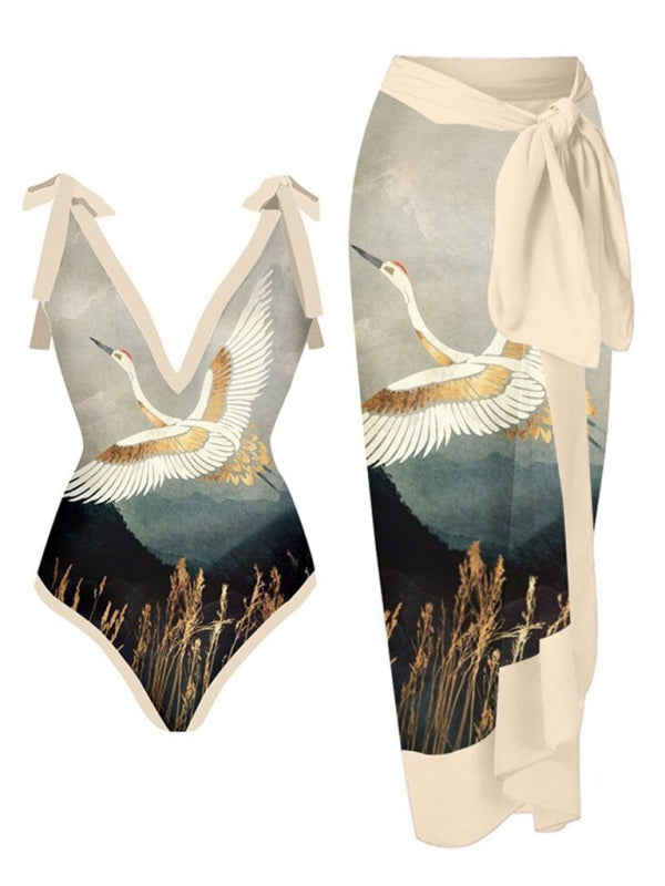 Levoire | Femmes Plage Wrap jupe Long sexy Deux-pièces Maillot de bain Muster2