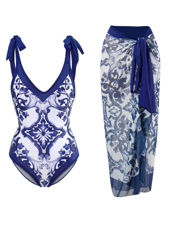 Levoire | Femmes Plage Wrap jupe Long sexy Deux-pièces Maillot de bain Motif4