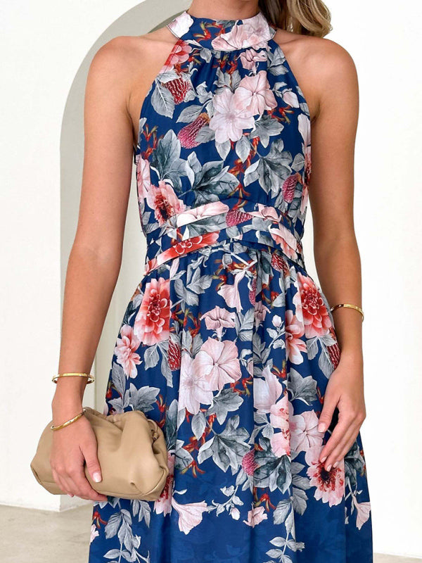Levoire | Mode femme halterneck imprimé taille ajustée robe