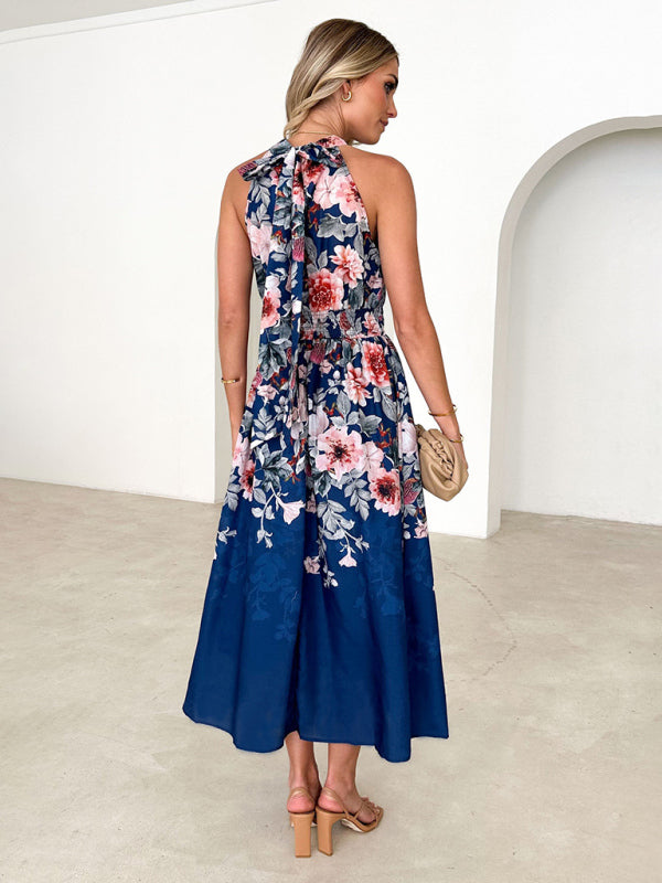 Levoire | Mode femme halterneck imprimé taille ajustée robe