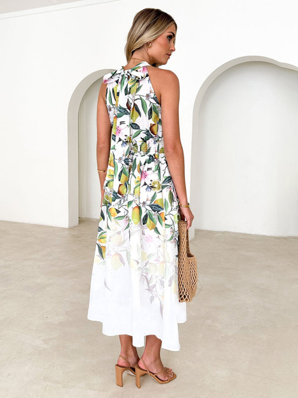 Levoire | Mode femme halterneck imprimé taille ajustée robe