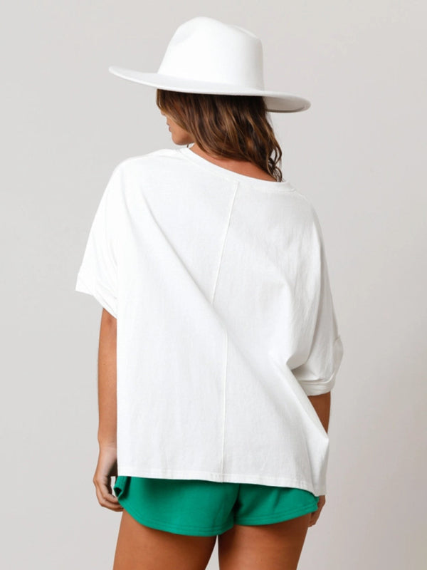 Levoire | Femme Top à paillettes trèfle à trois feuilles de Saint Patrick T-shirt léger