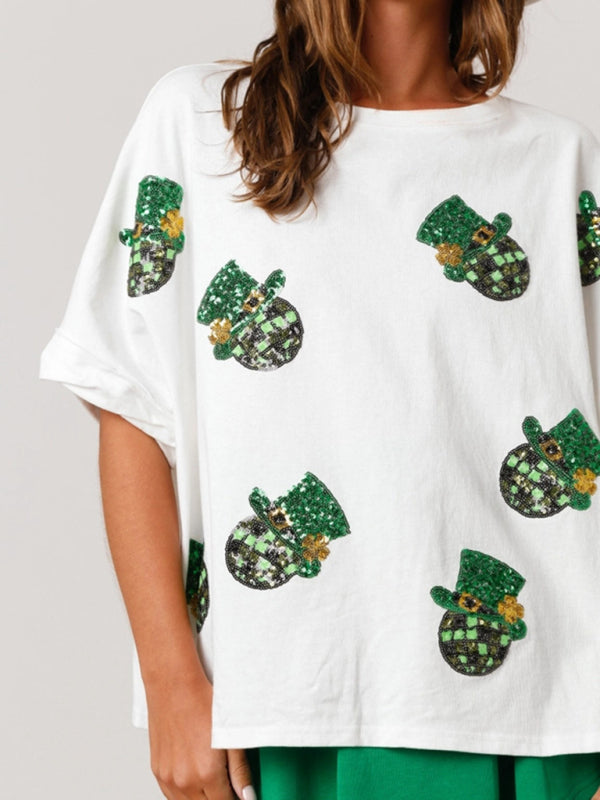 Levoire | Rouva St. Patrick chapeau Paljetit Haut Détachable T-shirt