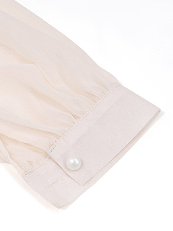 Levoire | Femmes Off-Shoulder Chiffon Imprimé Lâche Haut Blouse