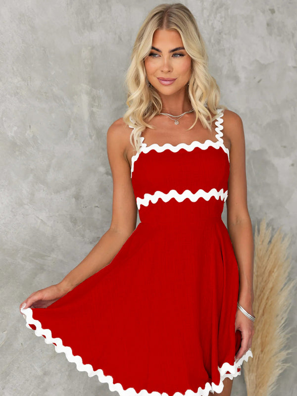 Levoire | Nouvelle fraîche et mignonne robe sexy courte unie sans bretelles Rot