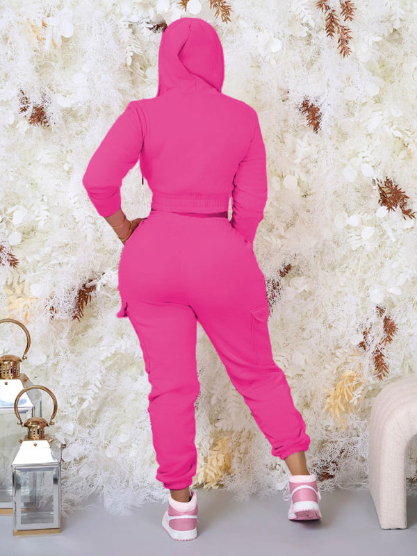 Levoire | élégant sweat à capuche unicolore et pantalon à cordons ensemble deux pièces