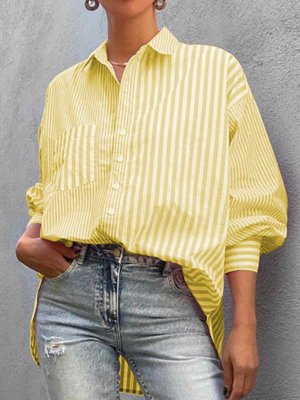 Levoire | Nouvelle chemise rayée simple moderne à manches longues pour femmes