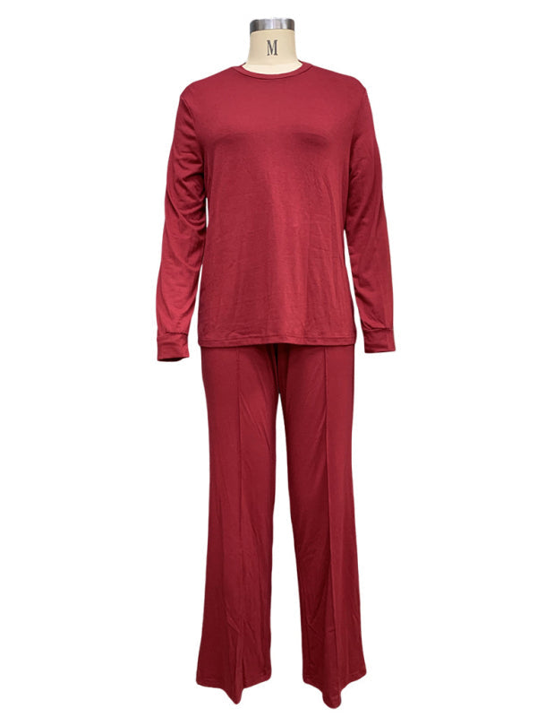 Levoire | Nouveau t-shirt tendance à manches longues, pantalon droit, costume deux pièces