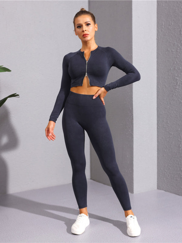 Levoire | Nouveau multicolore fitness à manches longues yoga à manches longues gilet zippé Musta