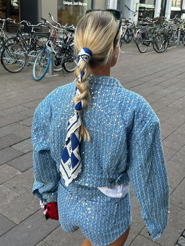 Levoire | Nouvelle Raído-Paillette Veste Veste Courte + Shorts