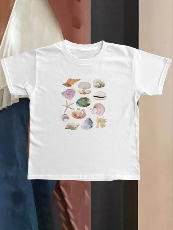 Levoire | T-shirt graphique imprimée ajustée pour dames à manches courtes