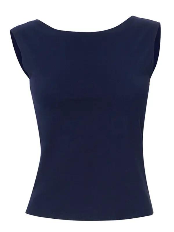 Levoire | Nouveau Pull Slim-Fit Col Rond Lappetry Dos Nu Uni Top