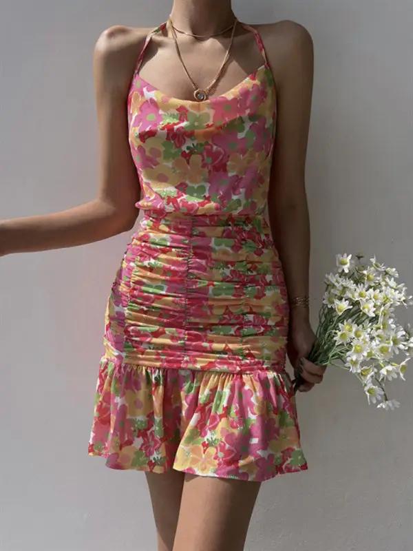 Levoire | Femmes nouvelle motif floral taille bretelle robe