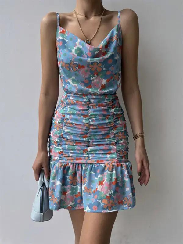 Levoire | Femmes nouvelle motif floral taille bretelle robe