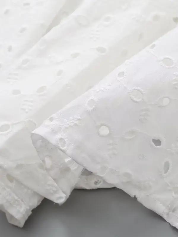 Levoire | Robe courte dos nu à nouer col en V brodée à bretelles sans bretelles
