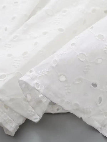 Levoire | Robe courte dos nu à nouer col en V brodée à bretelles sans bretelles