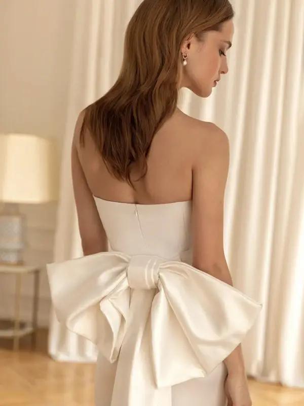Levoire | Femme Nouvelle Simple Blanche Épaule Dénudée Étroit Robe