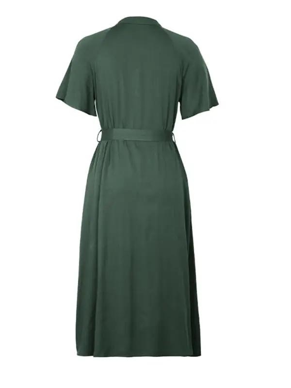 Levoire | Nouveau style revers à un rang robe verte