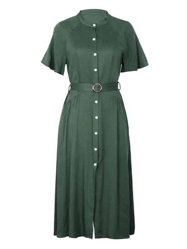 Levoire | Nouveau style revers à un rang robe verte