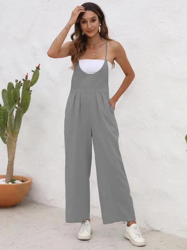 Levoire | Nouveau pantalon large décontracté en couleur unie Gris