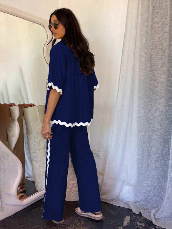 Levoire | Nouveau style de pantalons à taille ajustable et décontractés à une rangée à bout pointu et de tenue de chemise