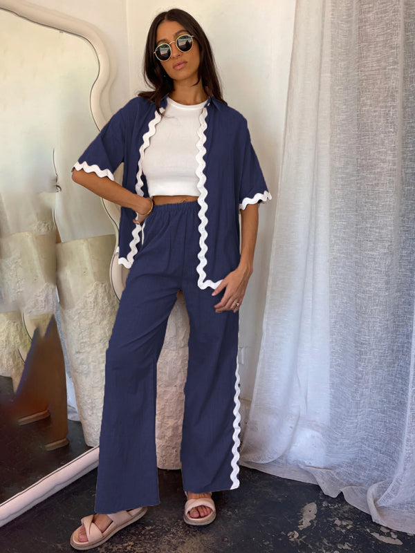 Levoire | Nouveau style de pantalons à taille ajustable et décontractés à une rangée à bout pointu et de tenue de chemise Champlain Väri
