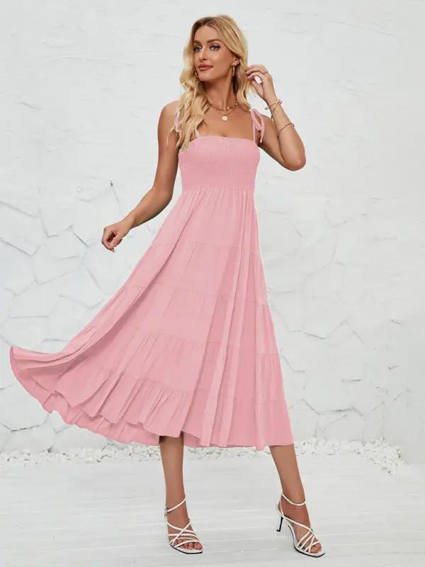 Levoire | Robe longue à bretelles fines sans manches Hottie Rosa