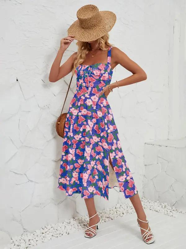 Levoire | Femme Mode Fleur Pastoral Long Robe Muster1