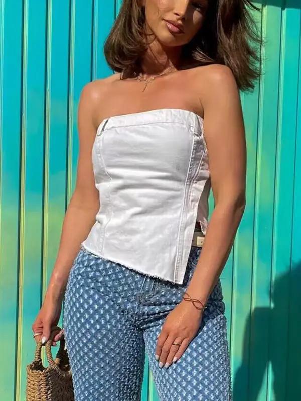 Levoire | Vêtements pour femmes Slim Slim Simple Irregulier Tube Top